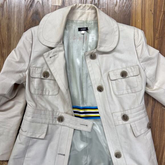 RARE Y2K J.Crew SAMPLE Tailored Trench Coat Classic Khaki Belted Pre-Production - Picture 10 of 16